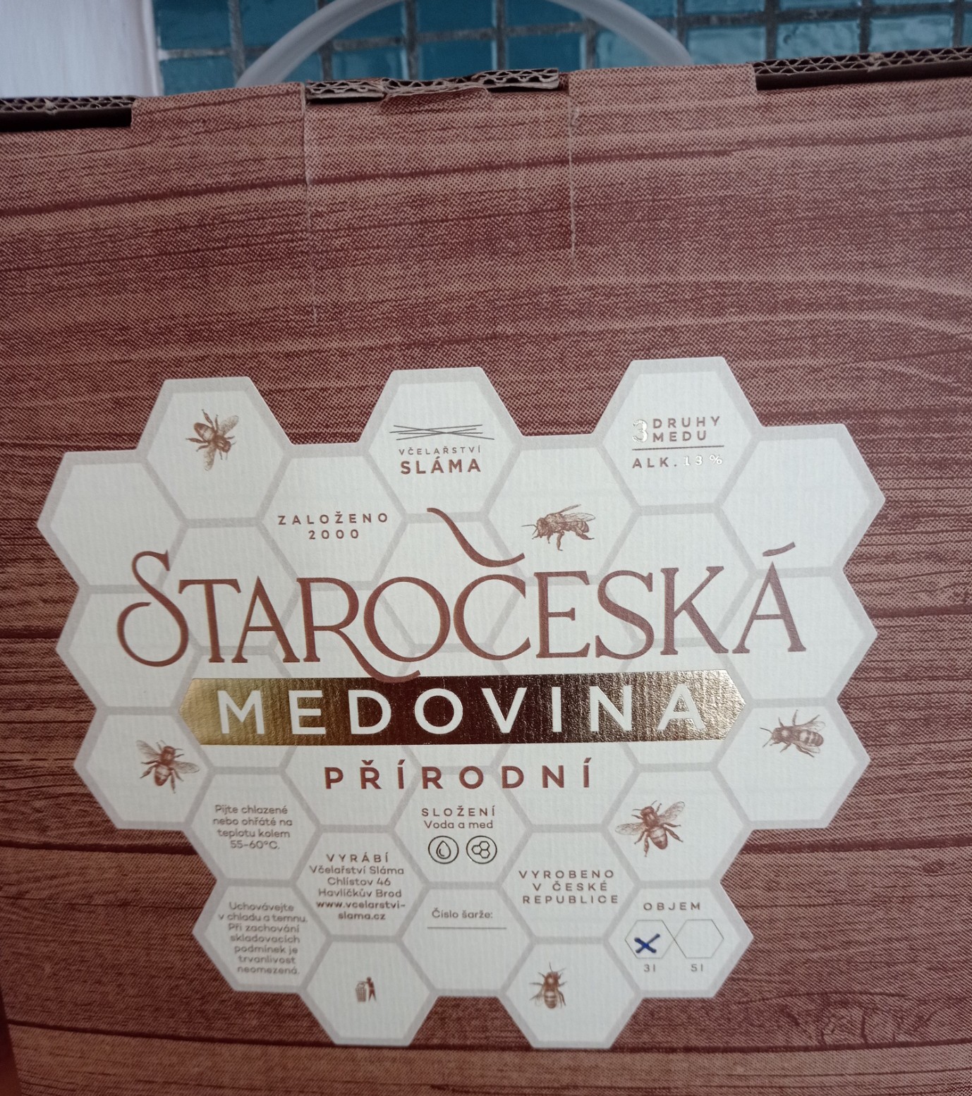 Včelařství Sláma Staročeská medovina přírodní 13 % 3000 ml